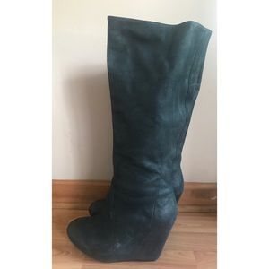ASH Black Wedge Boots